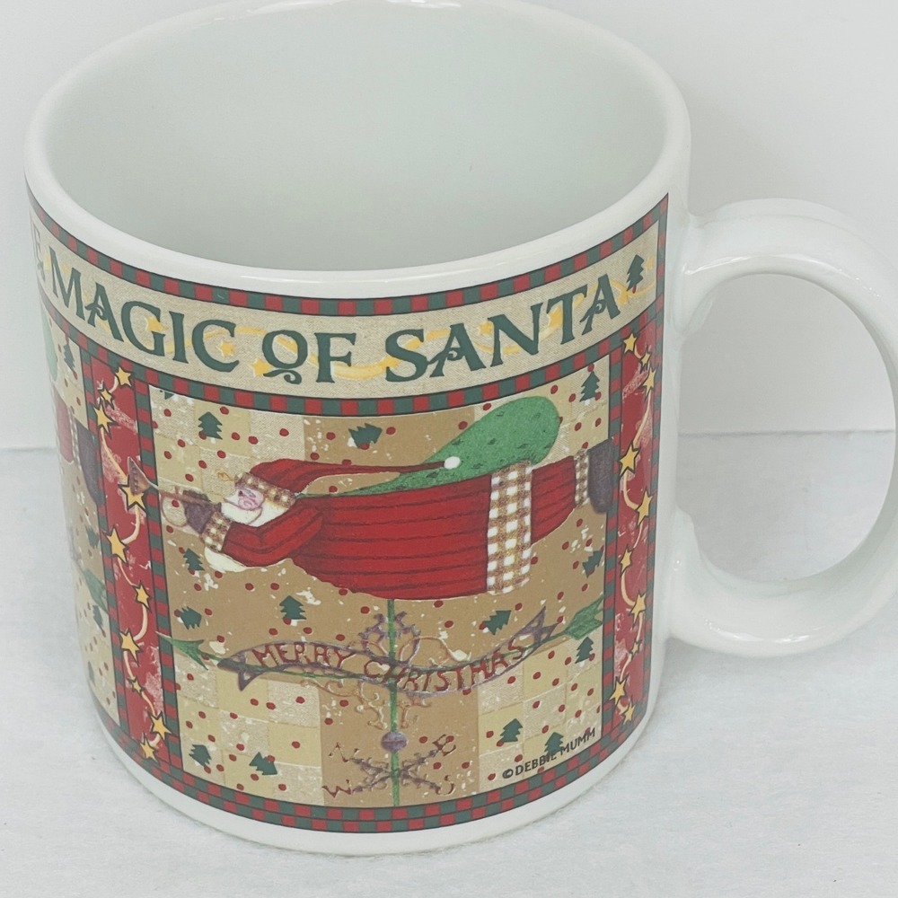 Sakura Mug Magic of Santa Debbie Mumm 1996 Stoneware Christmas Multicolor Good